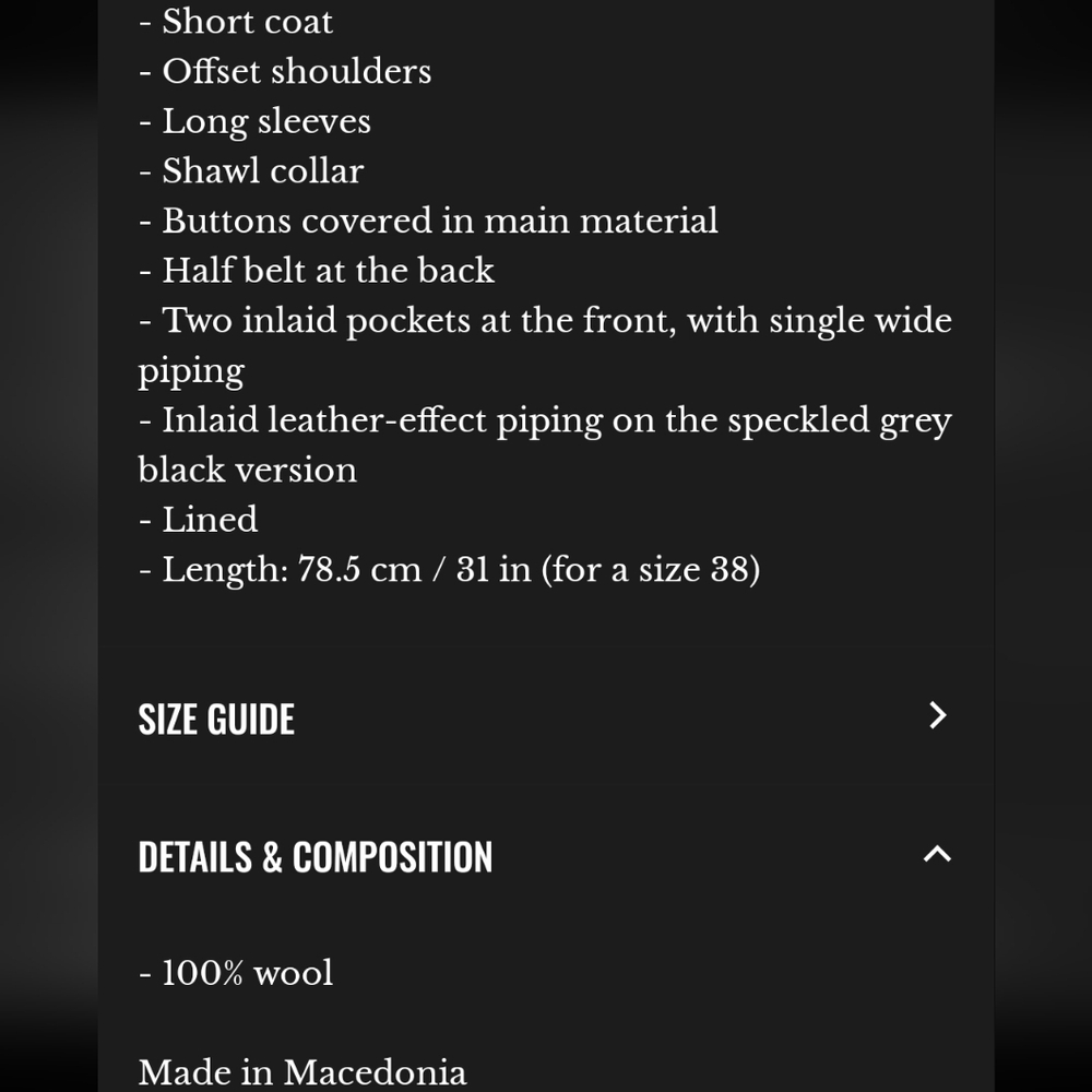 Sezane Bow 100% Wool Short Coat - Picture 4 of 9